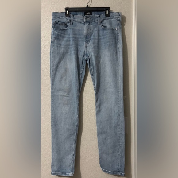 Men’s PAIGE Lennox Light Wash Denim Jeans Slim Leg, Minimal Distressing, Size 36 - Picture 3 of 16
